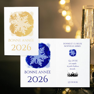 Bonne Annee - snowflake - 2026  Golden Foil Card