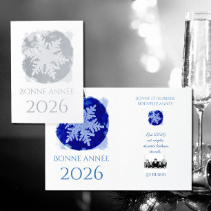 Bonne Annee - snowflake - 2026 silver Foil Card