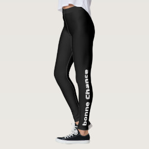 Bonne Chance Leggings - French Typography Yoga Pan