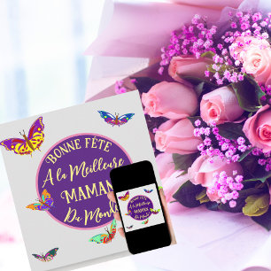 Bonne fête maman - papillons multicolores card