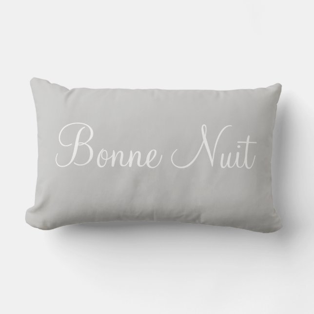 Bonne Nuit Bonjour Decorative Bedroom Accent Lumbar Cushion (Front)