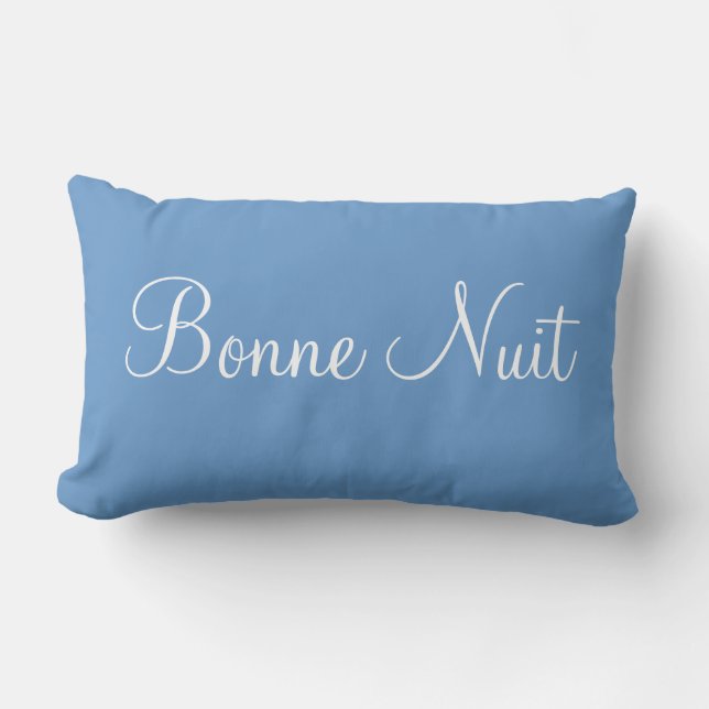 Bonne Nuit Bonjour Decorative Bedroom Accent Lumbar Cushion (Front)