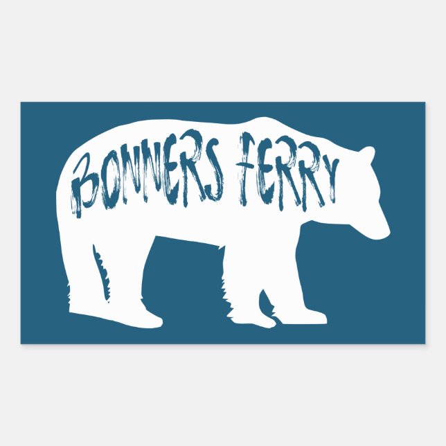Bonners Ferry Idaho Bear Rectangular Sticker (Front)