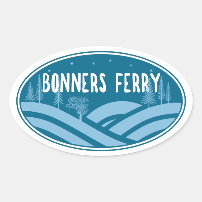 Bonners Ferry Idaho Outdoors Oval Sticker (Front)