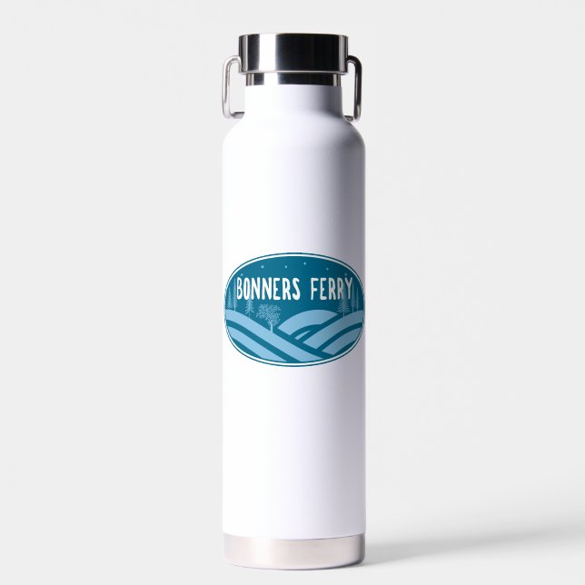 Bonners Ferry Idaho Outdoors Water Bottle (Front)