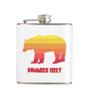 Bonners Ferry Idaho Rainbow Bear Hip Flask