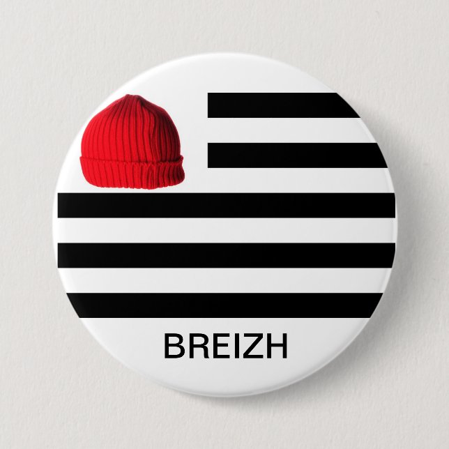 BONNET ROUGE 7.5 CM ROUND BADGE (Front)