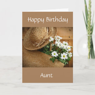 **BONNETT/DAISIES BIRTHDAY for *AUNT* Card