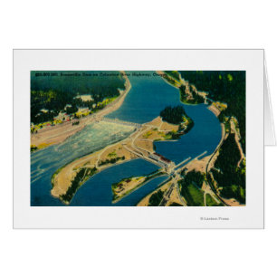 Bonneville Dam and Columbia River from Air
