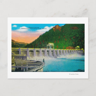 Bonneville Dam on Columbia River Postcard