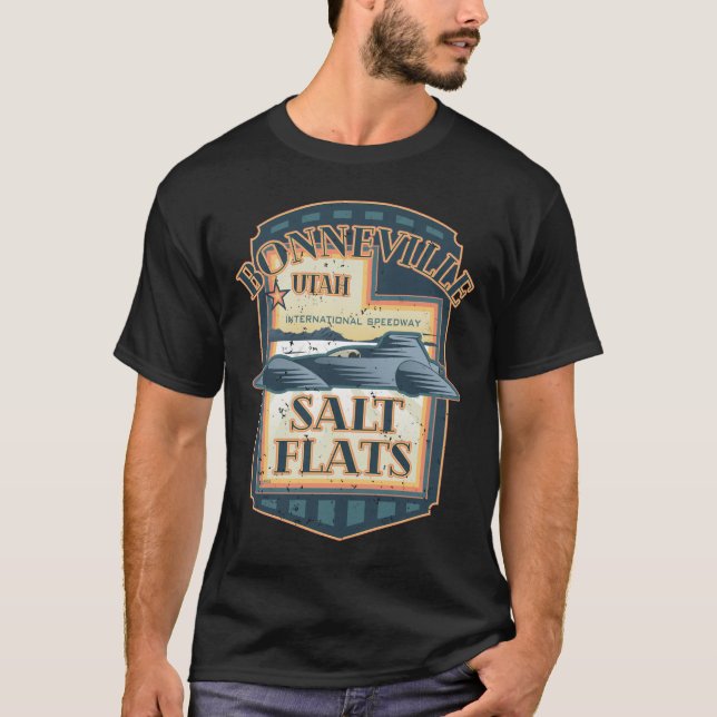Bonneville Salt Flats Speedway Utah Retro Design T-Shirt (Front)