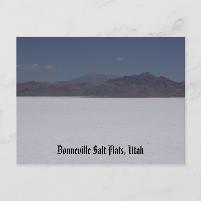Bonneville Salt Flats, Utah Postcard (Front)