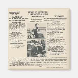 bonnie and clyde fbi poster magnet