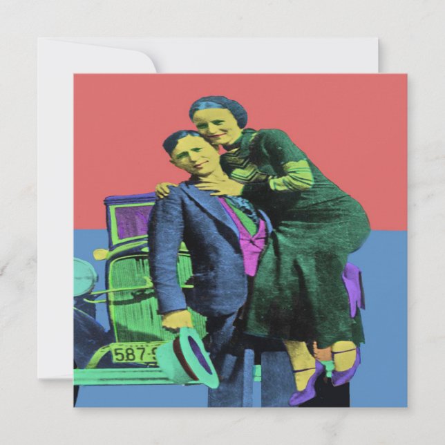 Bonnie and Clyde Pop Art  Card (Front)