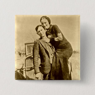 Bonnie and Clyde - The Barrow Gang 15 Cm Square Badge