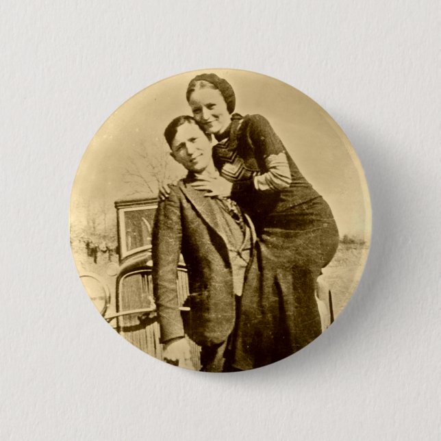 Bonnie and Clyde - The Barrow Gang 6 Cm Round Badge (Front)