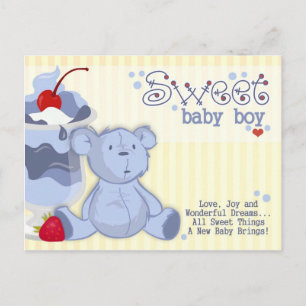 Bonnie Blue Bear Shower Invitation