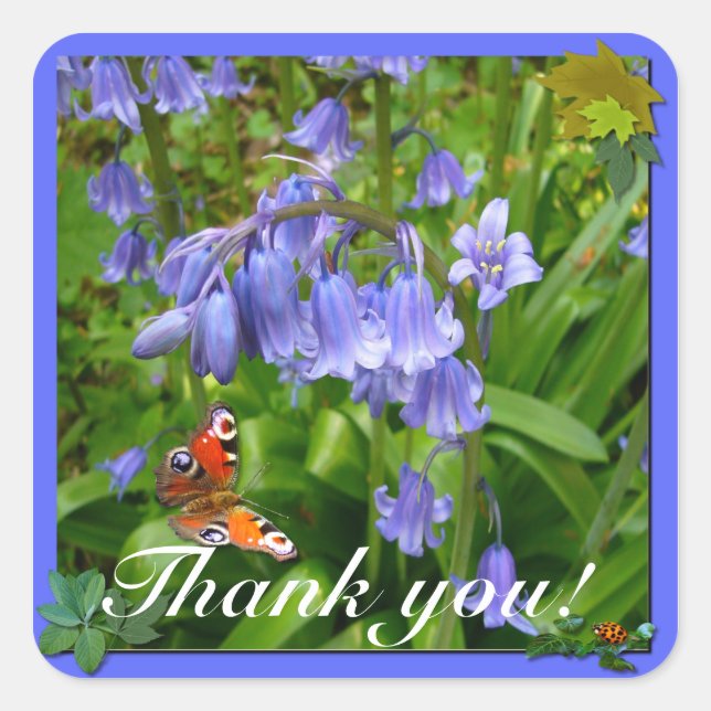 BONNIE BLUEBELL ~ Square Envelope Sealer/Sticker Square Sticker (Front)