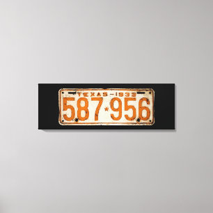 Bonnie & Clyde License Plate Canvas Print