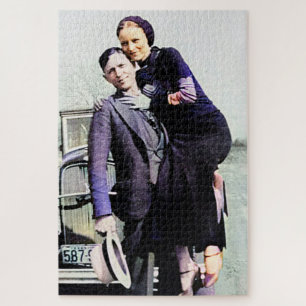 Bonnie & Clyde The Barrow Gang Colour Redux Jigsaw Puzzle