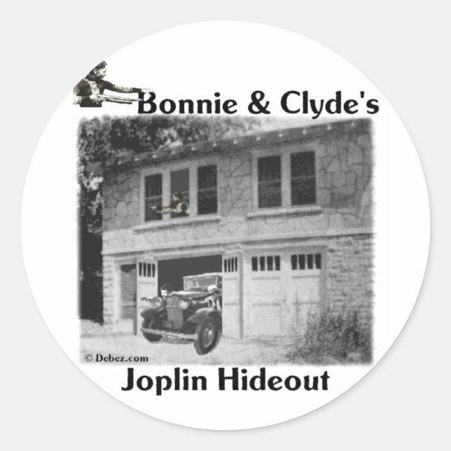 Bonnie & Clyde's Joplin Hideout Classic Round Sticker (Front)
