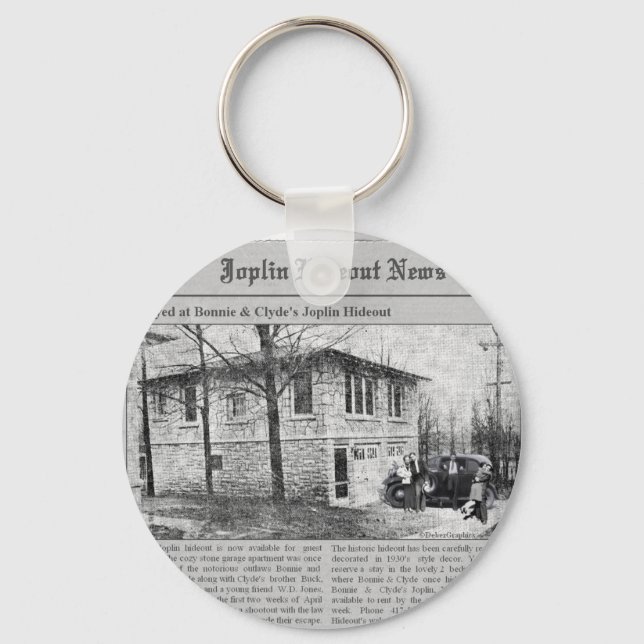 Bonnie & Clyde's Joplin Hideout Key Ring (Front)