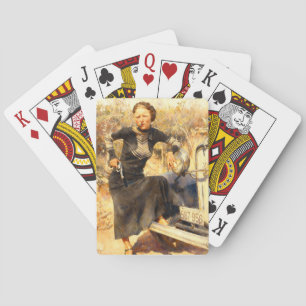 Bonnie Parker Smoking A Cigar 1933 AI Painting Playing Cards