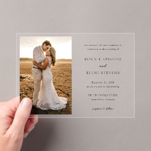 Bonnie Photo Elegant Wedding Acrylic Invitations