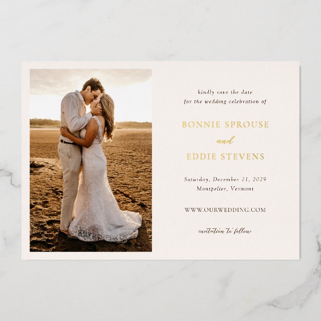 Bonnie Photo Elegant Wedding Save the Date (Front)
