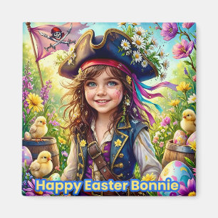 BONNIE ~ PIRATE ~ Easter Chicks Flowers ~ Magnet