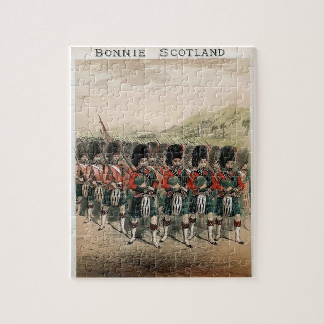 Bonnie Scotland Bagpipers Jigsaw Puzzle (Vertical)