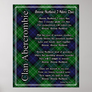 Bonnie Scotland I Adore Thee Abercrombie Tartan Poster