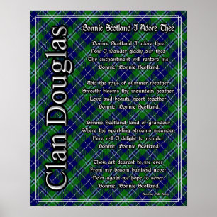 Bonnie Scotland I Adore Thee Clan Douglas Tartan Poster