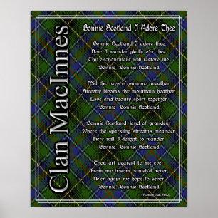 Bonnie Scotland I Adore Thee Clan MacInnes Tartan Poster