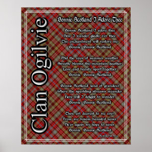 Bonnie Scotland I Adore Thee Clan Ogilvie Tartan Poster