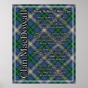 Bonnie Scotland I Adore Thee MacDowall Clan Tartan Poster
