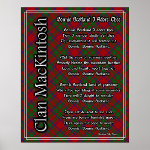 Bonnie Scotland I Adore Thee MacKintosh Tartan Poster