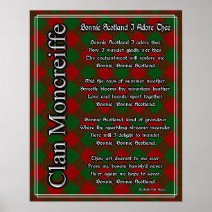 Bonnie Scotland I Adore Thee Moncreiffe Tartan Poster