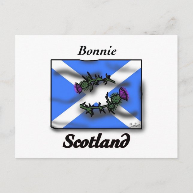 Bonnie Scotland thistle flag Postcard (Front)