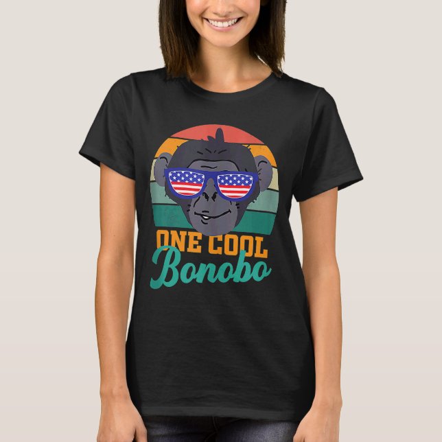 Bonobo chimpanzee USA flag  World Bonobo Day men w T-Shirt (Front)