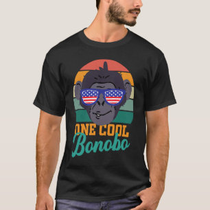 Bonobo chimpanzee USA flag World Bonobo Day men w T-Shirt