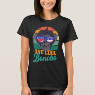 Bonobo chimpanzee USA flag World Bonobo Day men w T-Shirt