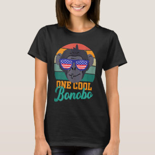Bonobo chimpanzee USA flag World Bonobo Day men w T-Shirt