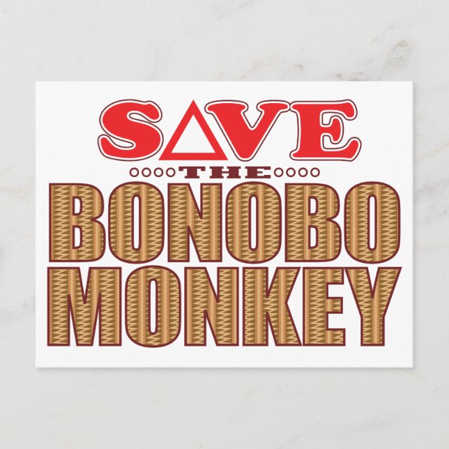 Bonobo Monkey Save Postcard (Front)