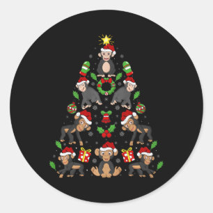 Bonobo Xmas Decoration Santa Hat Bonobo Christmas Classic Round Sticker