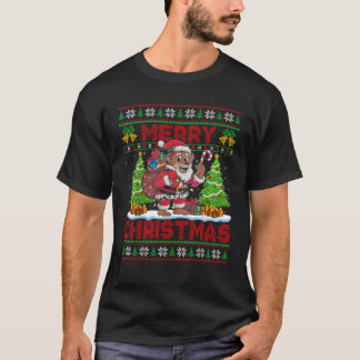 Bonobo Xmas Tree Lights Ugly Santa Bonobo Christma T-Shirt