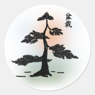 Bonsai 03 classic round sticker