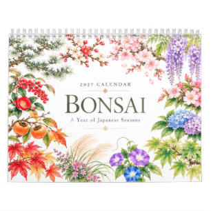 Bonsai 2027 Calendar Japanese Seasons Art