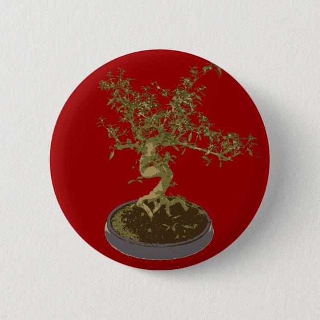 Bonsai 6 Cm Round Badge (Front)