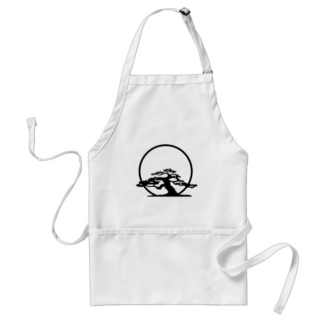 Bonsai against sun outline image graphic design standard apron (Front)